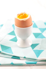 gourmet boiled egg in cup