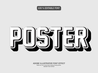 Modern 3d text effect, editable font effect