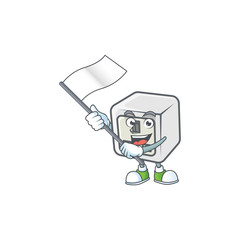 Funny USB power socket cartoon character design with a flag