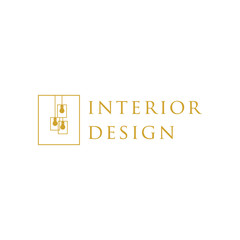 classic lamp logo design and luxury interior vector