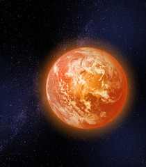 The too hot planet Earth