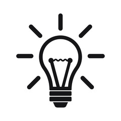 Light bulb vector icon, idea icon, Lighting Electric lamp. Electricity, shine.
