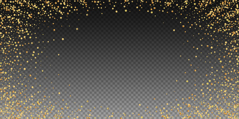 Gold stars luxury sparkling confetti. Scattered sm