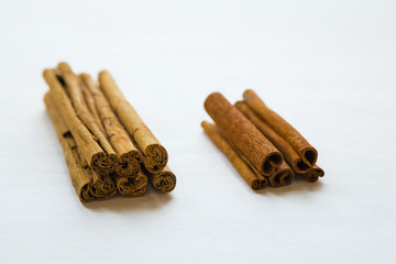 Chinese cassia and ceylon cinnamon bark sticks