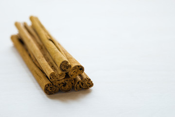 cinnamon on a white background