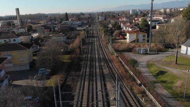 railway road Sacile Italy aerial view