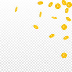 European Union Euro coins falling. Scattered spars