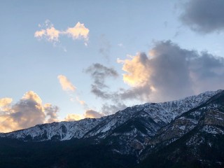 Beautiful view of the mountains and clouds