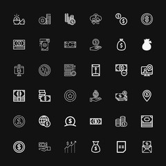 Editable 36 salary icons for web and mobile