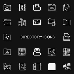 Editable 22 directory icons for web and mobile