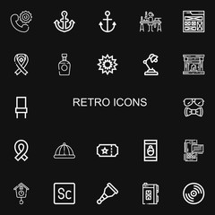 Editable 22 retro icons for web and mobile