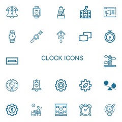 Editable 22 clock icons for web and mobile