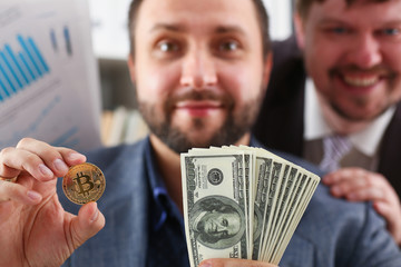 young successful businessman has just concluded a bargain satisfied with the result concept