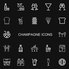 Editable 22 champagne icons for web and mobile