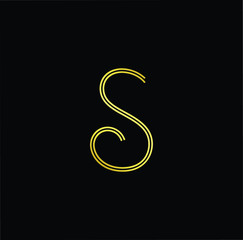 Outstanding professional elegant trendy awesome artistic black and gold color S SS initial based Alphabet icon logo.