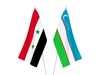 Uzbekistan and Syria flags