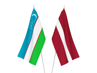 Latvia and Uzbekistan flags