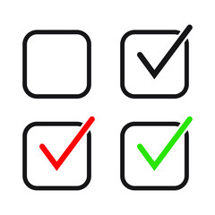 Checkbox set with blank and checked checkbox vector icon.