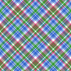 Green blue check tartan plaid seamless pattern