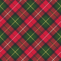 Tartan plaid diagonal seamless fabric texture