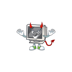 A cruel devil vintage monitor Cartoon character design