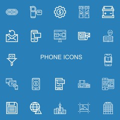 Editable 22 phone icons for web and mobile