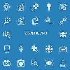 Editable 22 zoom icons for web and mobile