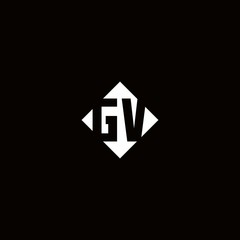 Monogram logo design with diamond square shape