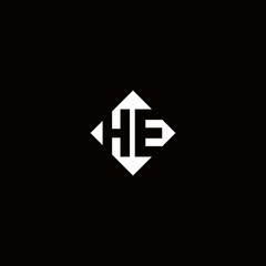 Monogram logo design with diamond square shape