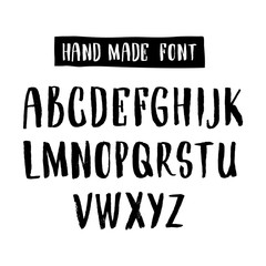 Set of hand drawn headsets, calligraphic font written with a brush. Black and white letters. Letter. Vector logo font. can be useful for packaging branded goods, posters, t-shirts.