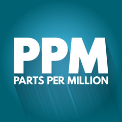 PPM - Parts Per Million acronym, medical concept background