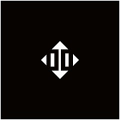 Monogram logo design with diamond square shape