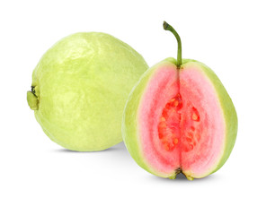 Fresh red guava isolated on white background.