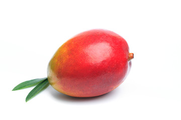 Ripe mango isolated on white. Mango Clipping Path - Image