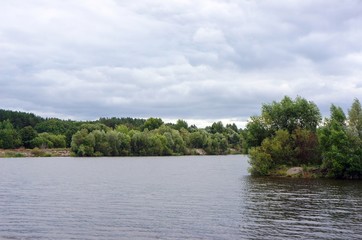 Landscape with a river on a summer day