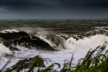 Waves before typhoon