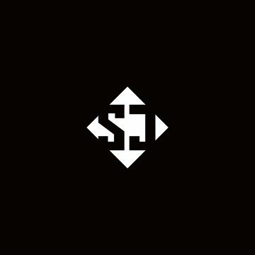Monogram logo design with diamond square shape