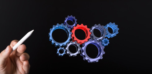 Gear With Success Concept digital.