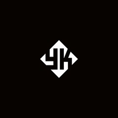 Monogram logo design with diamond square shape