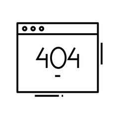 404 page line icon, concept sign, outline vector illustration, linear symbol.