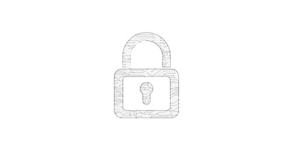 Cyber security with padlock symbol