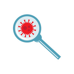 Coronavirus in China. Novel coronavirus 2019-nCoV. Virus quarantine. MERS-Cov middle East respiratory syndrome. Studying the disease bacteria through a magnifying magnifier. Diagnosis of the disease.