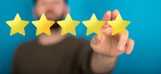 stars rating digitakl background five