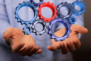 Gear With Success Concept digital.