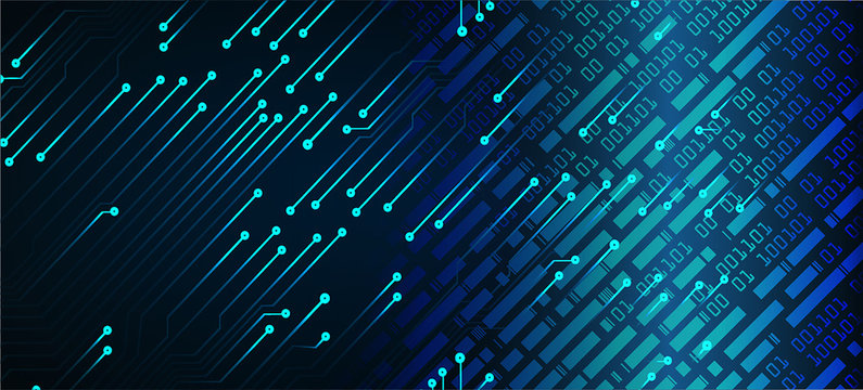 Blue cyber circuit future technology concept background