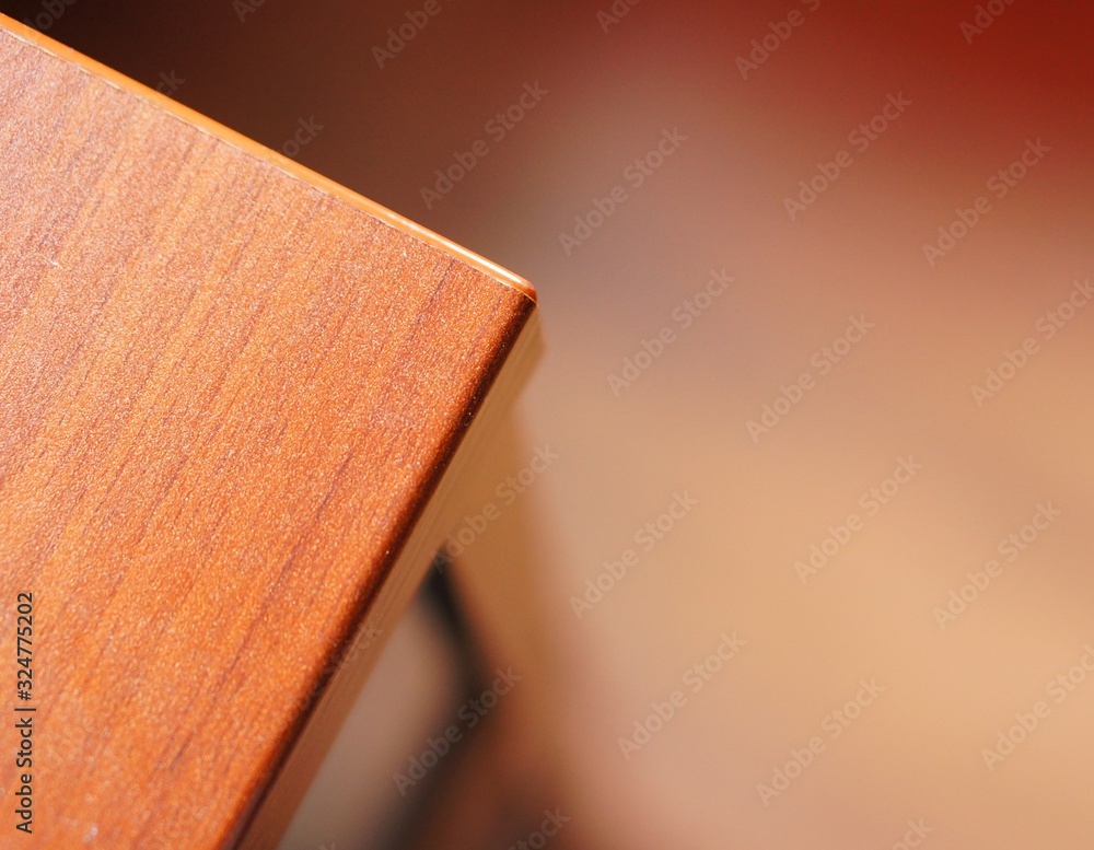 Canvas Prints top view closeup shot of the corner of a wooden table