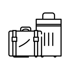 Big suitcases line icon, concept sign, outline vector illustration, linear symbol.