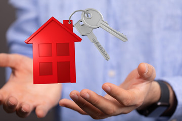 Hands - Holding House digital concept.