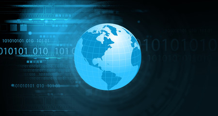 Global communication network technology background. 3d illustration.