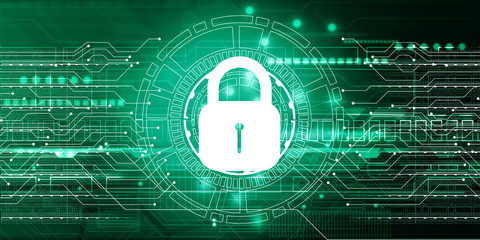 Internet security concept background. 3d illustration..